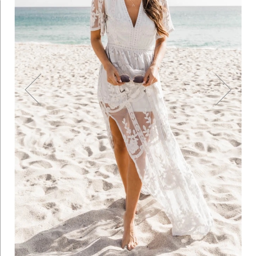 Crossing Paths Lace Maxi Grey Romper Pink Lily
